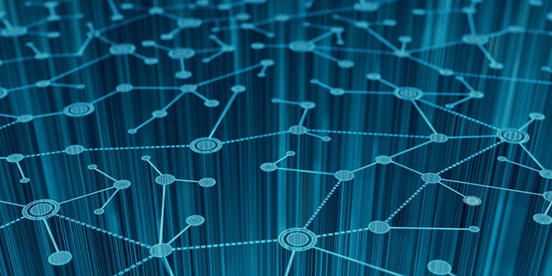 A blue background featuring numerous interconnected dots used in Australian M&A Deal Report 2026- Bid tactics Chapter.