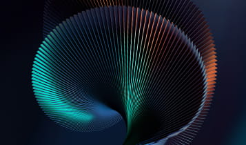 A black background featuring a vibrant swirl of blue and green colors used in the Australian M&A Deal Report 2026 Mobile Teaser.