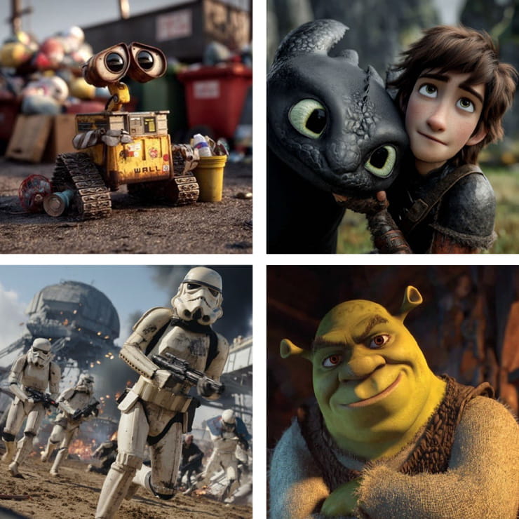 Images generated by Midjourney and held up as examples of infringing content in the claim