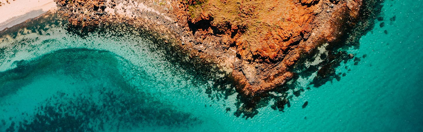 Top view of shore
