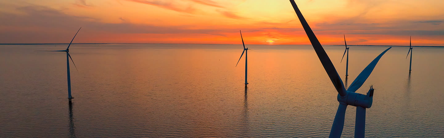 Windmills on sea