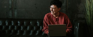 Grinning woman