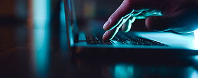 Man working on laptop