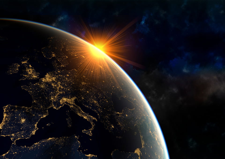 Earth and sun